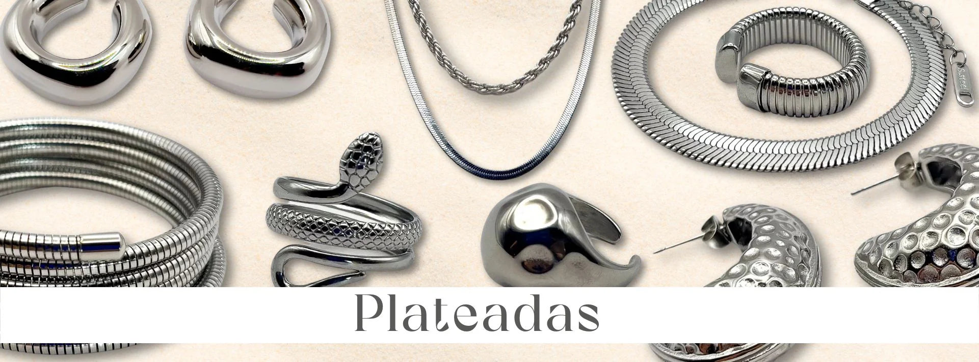Joyas Plateadas de Acero Inoxidable