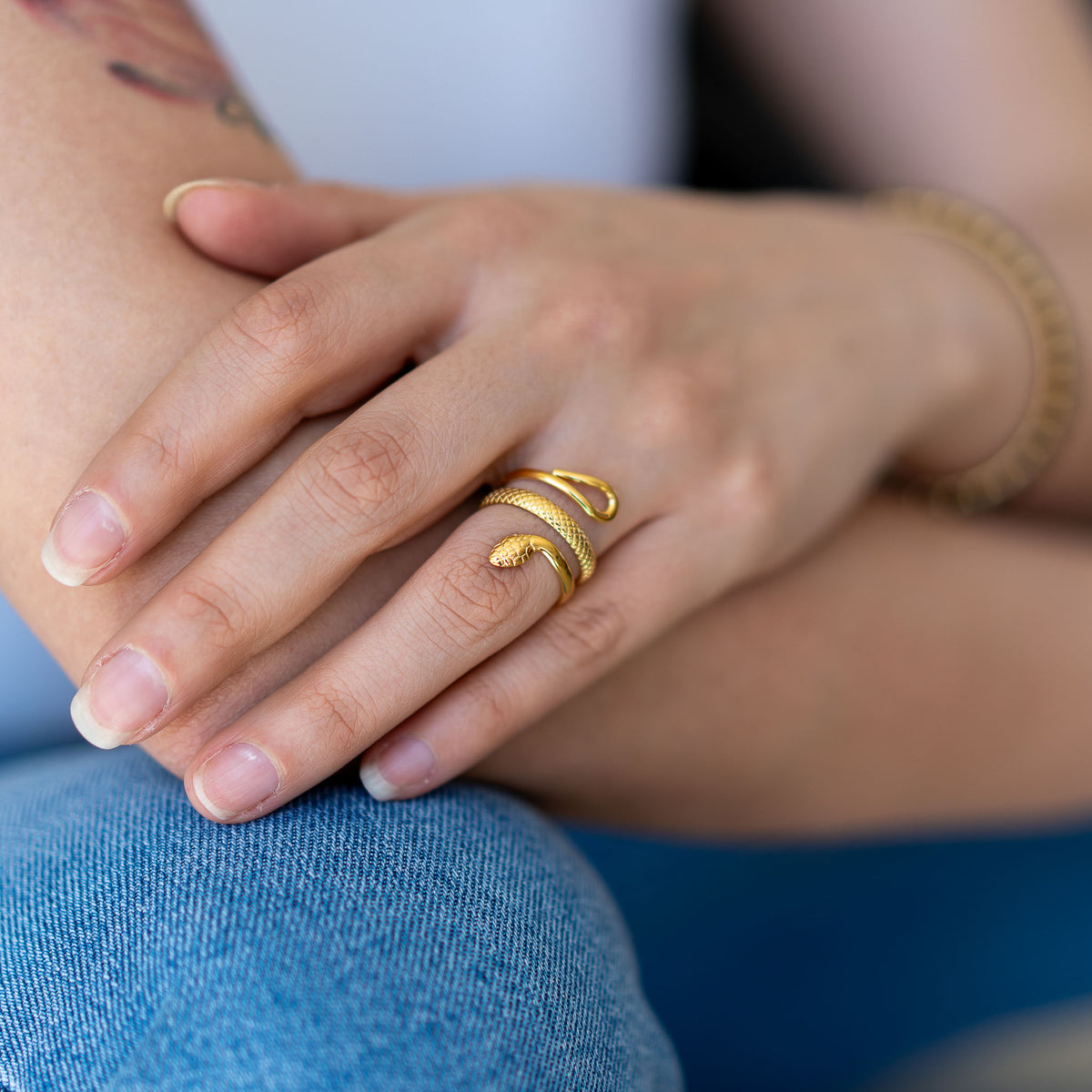 Anillo Manasa Bañado en oro 18k - Sahara Joyas