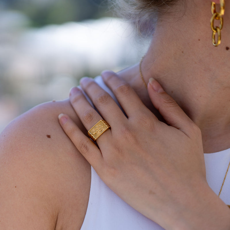 Anillo Eva Bañado en oro 18k - Sahara Joyas