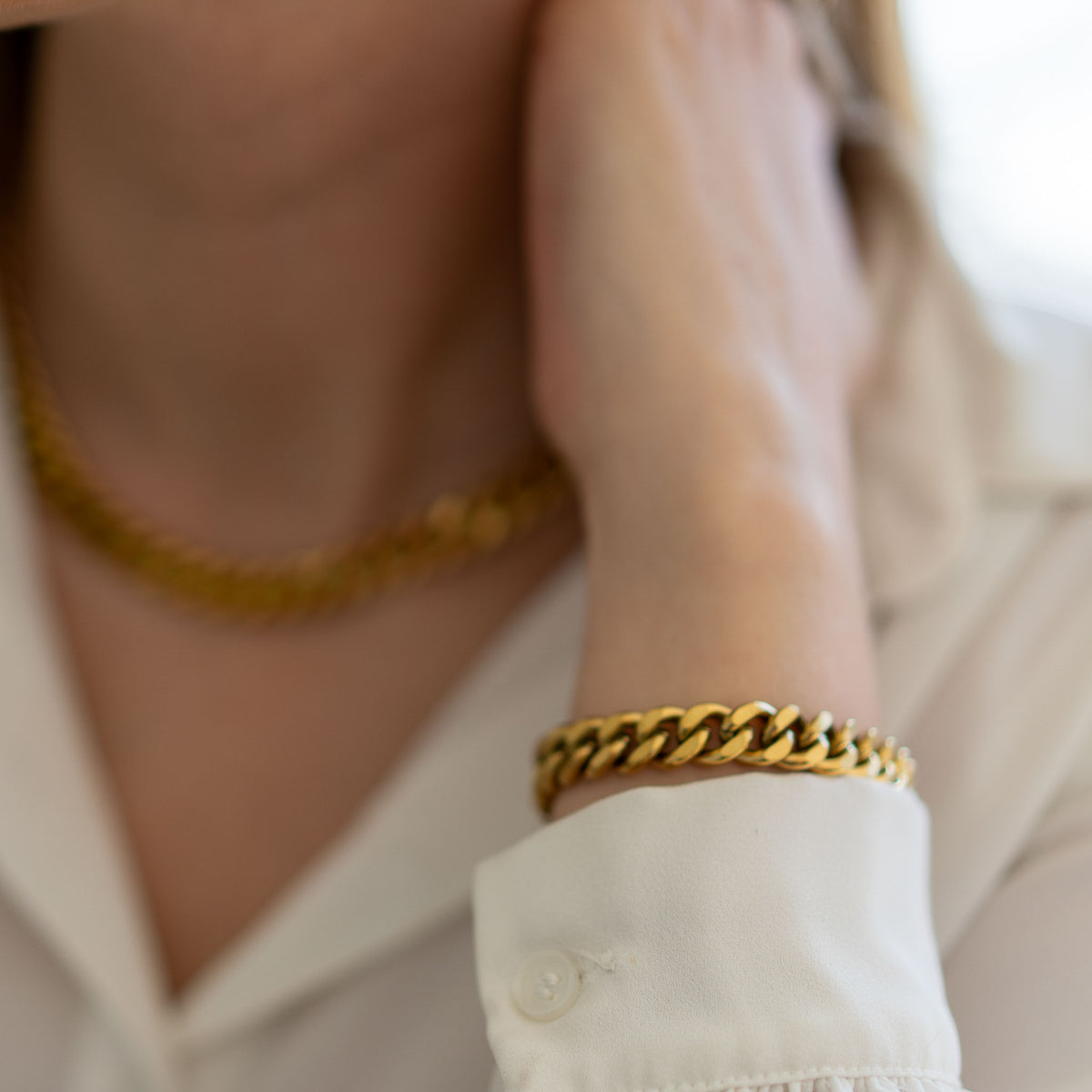 Pulsera Raquel Bañada en oro 18k - Sahara Joyas