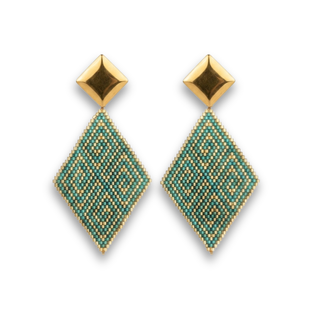 Aros Miyuki Riad Bañados en oro 18k