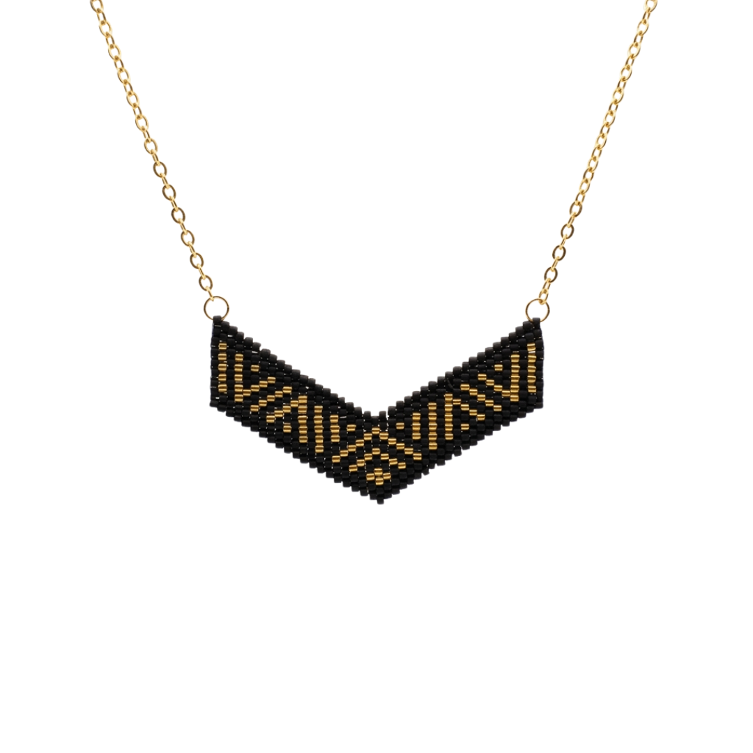 Collar Miyuki Nomada Bañado en oro 18k