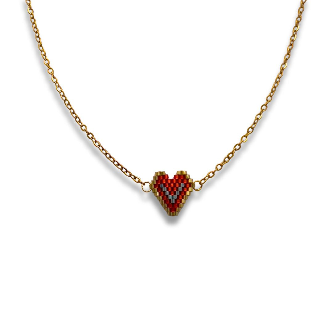 Collar Miyuki Koi Bañado en oro 18k
