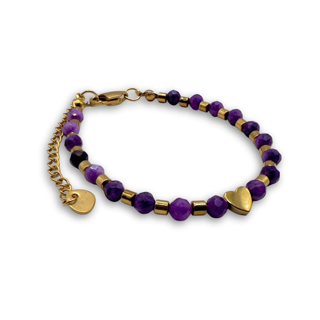 Pulsera Nahara Amatista Bañada en oro 18k