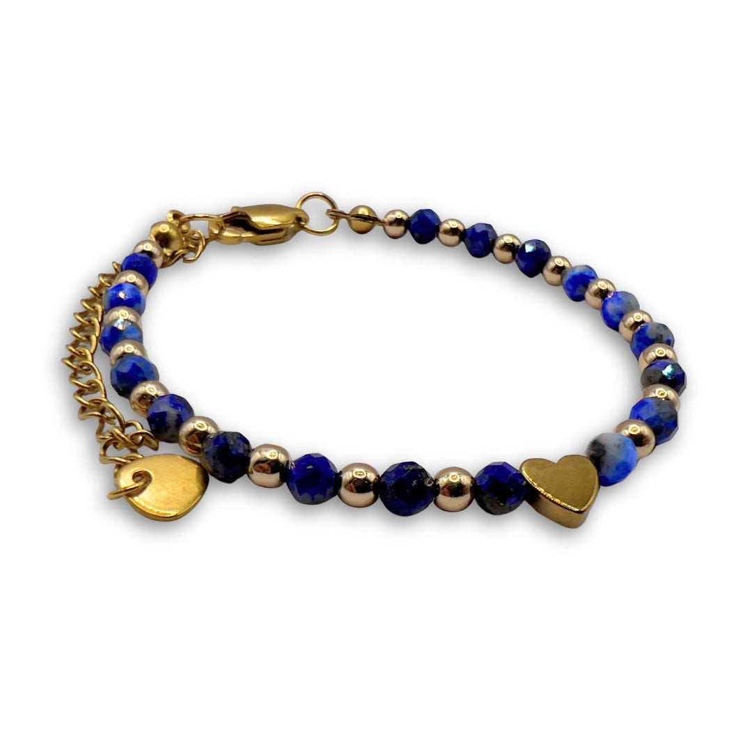 Pulsera Nahara Lapislázuli Bañada en oro 18k